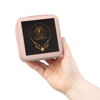 Jewelry Case — Compact Pink Travel Organizer with Necklace & Ring Storage