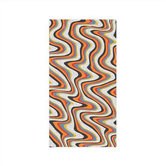 Retro Swirl Neck Gaiter - Psychedelic Orange & Blue Lightweight Face Covering