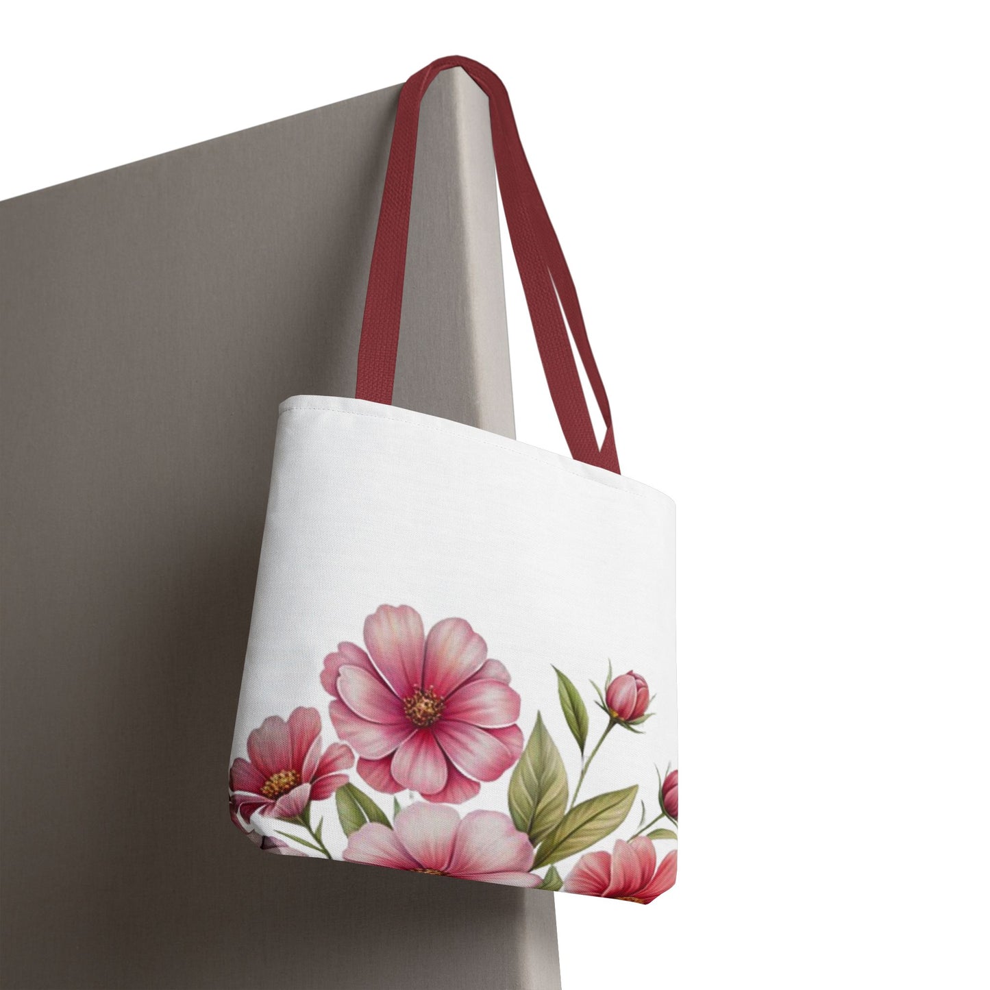 Floral Pink Blossom Tote Bag – Watercolor Flower AOP Shopper