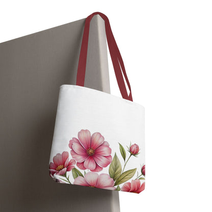 Floral Pink Blossom Tote Bag – Watercolor Flower AOP Shopper