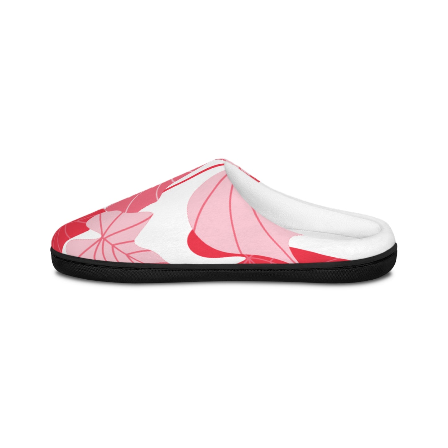 Pink Tropical Leaf Women's Indoor Slippers — Cozy Floral House Shoes
