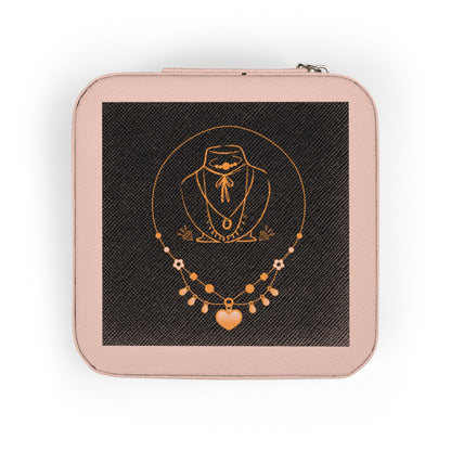 Jewelry Case — Compact Pink Travel Organizer with Necklace & Ring Storage