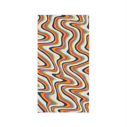 Retro Swirl Neck Gaiter - Psychedelic Orange & Blue Lightweight Face Covering