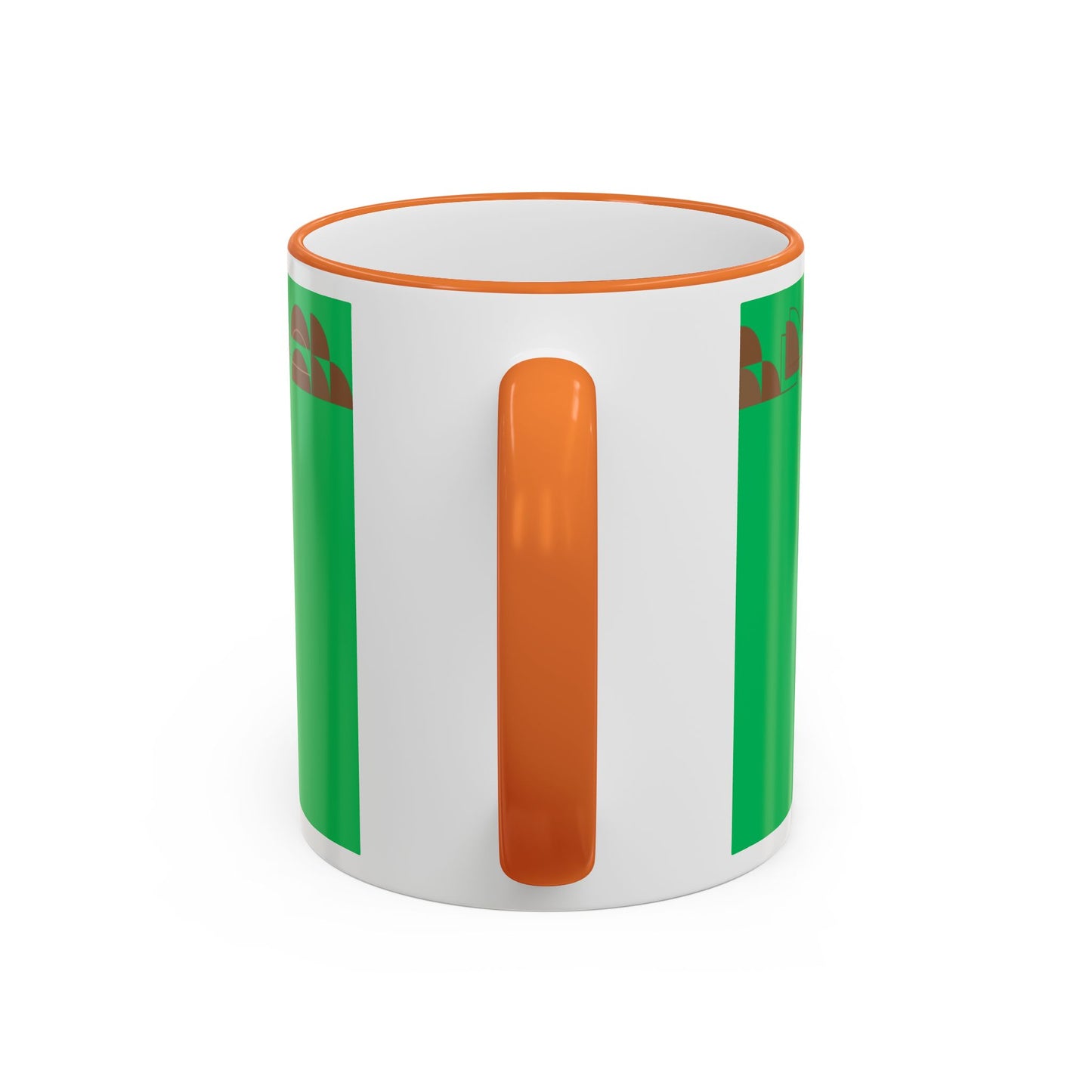 Green Floral Accent Rim Mug — Botanical Pattern 11oz/15oz