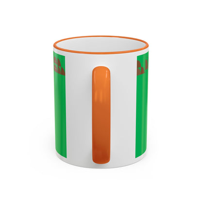 Green Floral Accent Rim Mug — Botanical Pattern 11oz/15oz