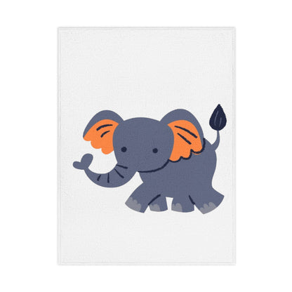Elephant Toddler Blanket — Cute Gray & Orange Nursery Throw for Baby Shower