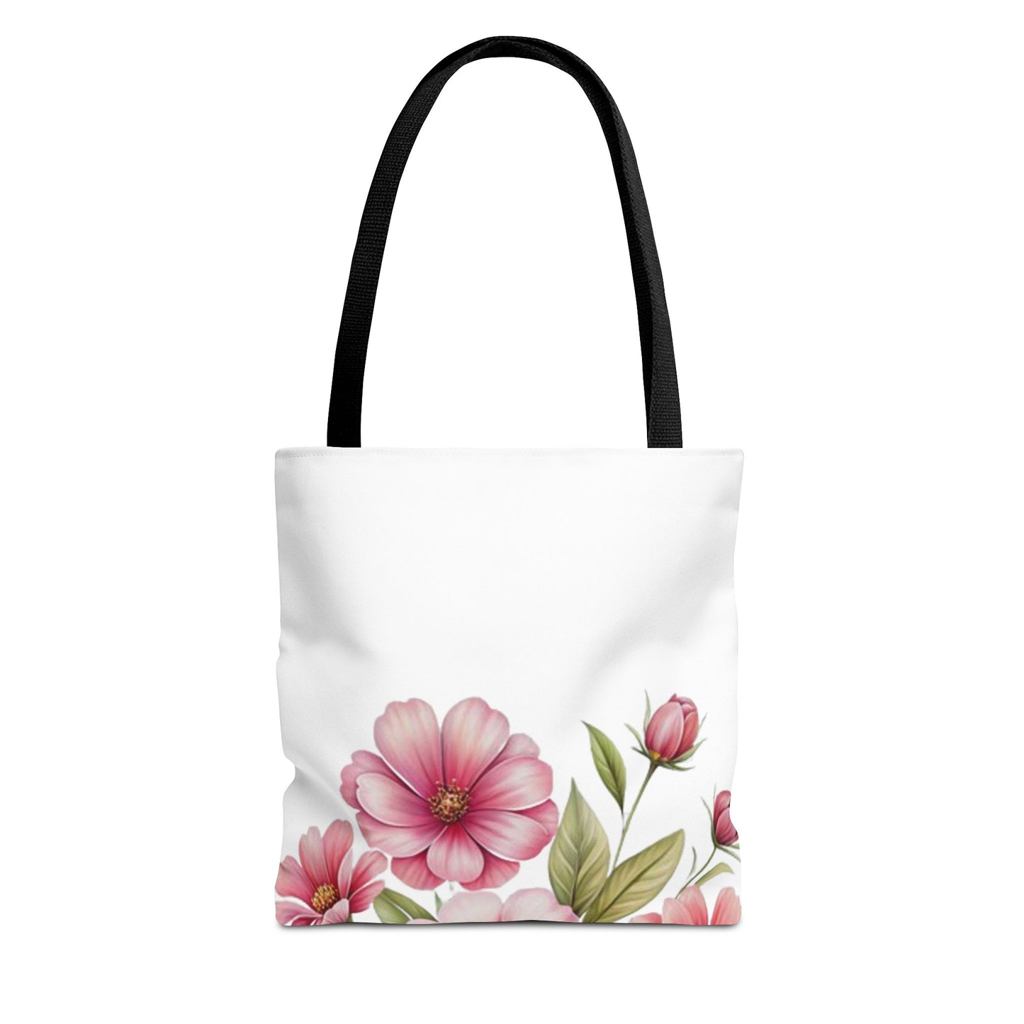 Floral Pink Blossom Tote Bag – Watercolor Flower AOP Shopper