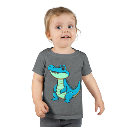 Cute Blue Alligator Toddler T-Shirt – Cartoon Crocodile Tee for Kids
