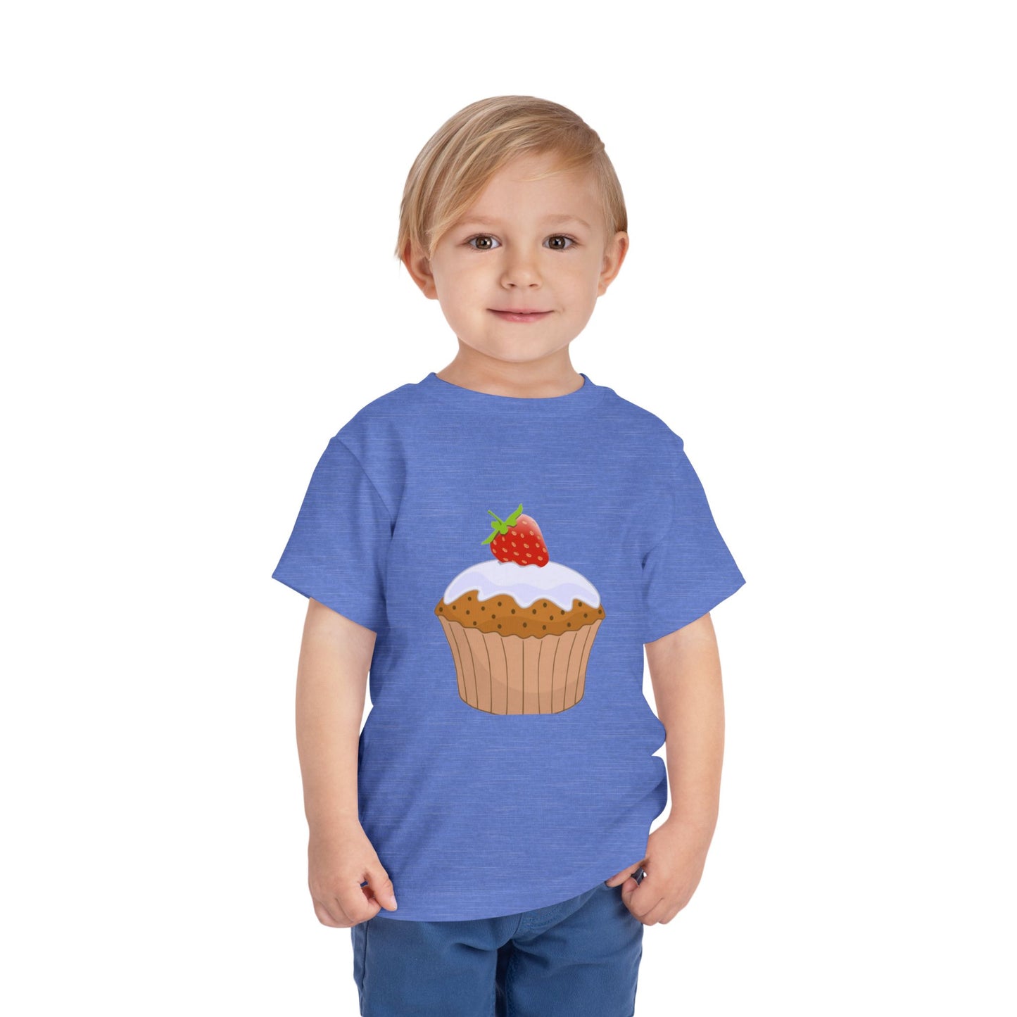 Toddler Tee with Cute Strawberry Cupcake Graphic