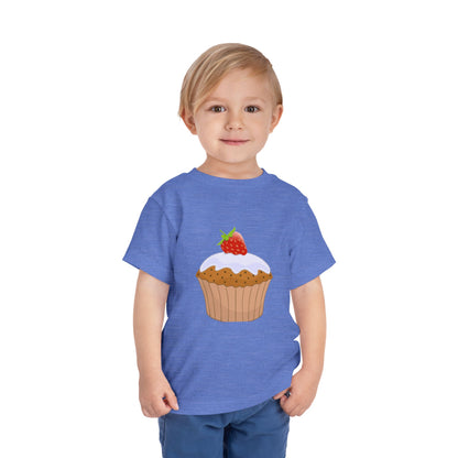 Toddler Tee with Cute Strawberry Cupcake Graphic