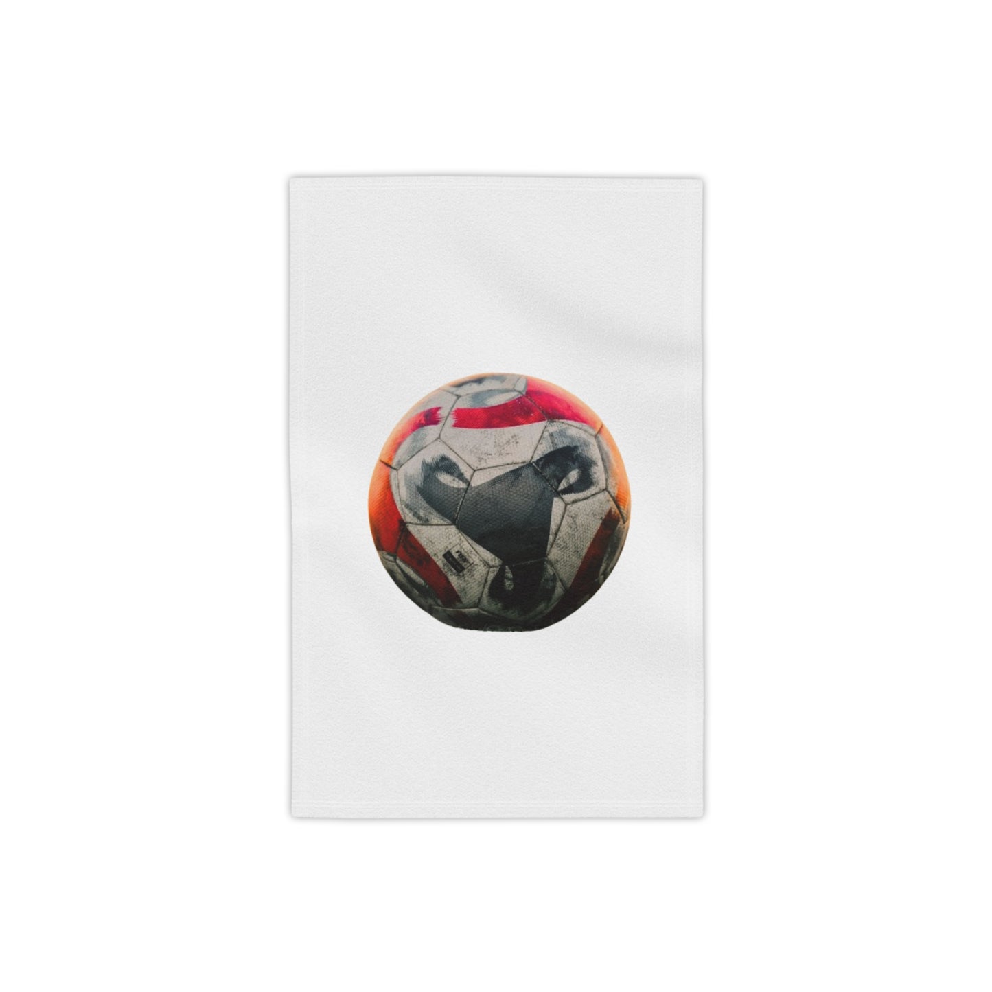 Soccer Ball Beach Towel — Vintage Red & Orange Football Design
