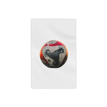 Soccer Ball Beach Towel — Vintage Red & Orange Football Design
