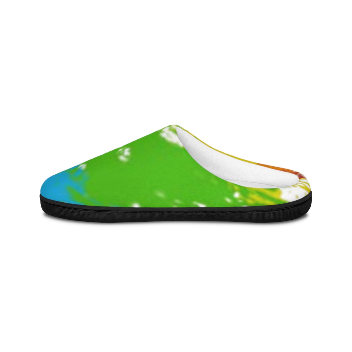 Colorful Abstract Indoor Slippers — Green Blue Tie-Dye Comfort