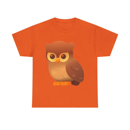 Cute Owl Graphic Tee — Whimsical Brown Owl Design