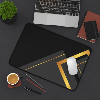 Desk Mat — Black & Gold Geometric Luxury Desk Pad