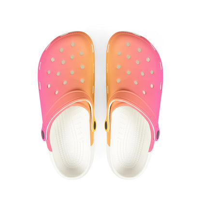 Gradient Comfy Clogs — Pink to Orange EVA Foam Slip‑Ons