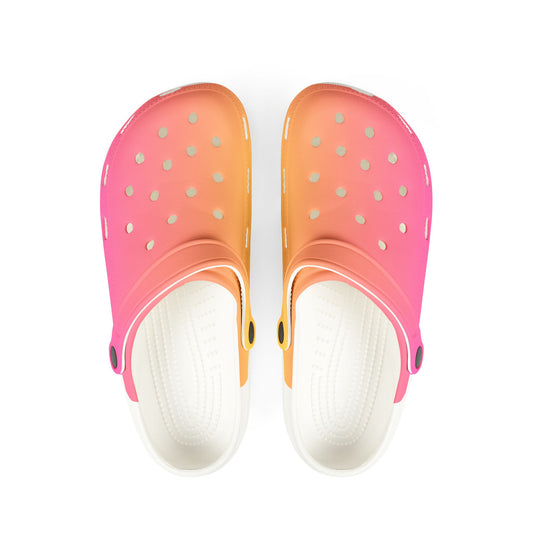 Gradient Comfy Clogs — Pink to Orange EVA Foam Slip‑Ons