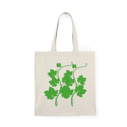 Green Ivy Vines Tote Bag — Eco-Friendly Natural Canvas Grocery & Market Bag