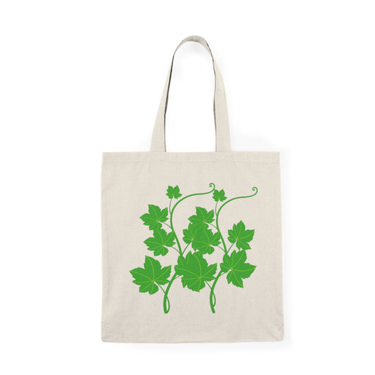 Green Ivy Vines Tote Bag — Eco-Friendly Natural Canvas Grocery & Market Bag
