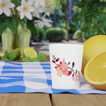 Floral Watercolor Shot Glass — Pink Blossom Barware, Spring Bridal & Mother’s Day Gift