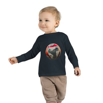 Toddler Long Sleeve Tee — Colorful Soccer Ball Graphic Kids Shirt
