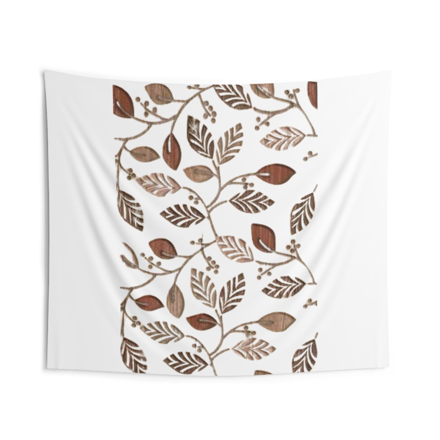 Boho Botanical Wall Tapestry — Brown Leaf Vine Indoor Decor