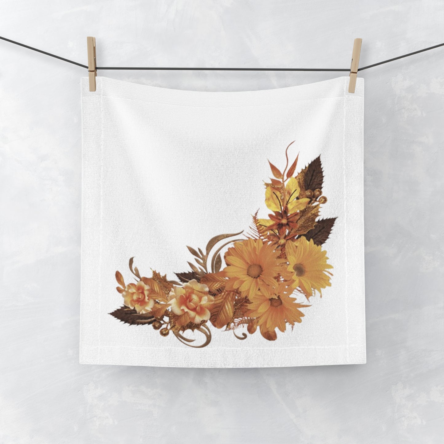 Autumn Floral Face Towel — Golden Daisy Corner Design