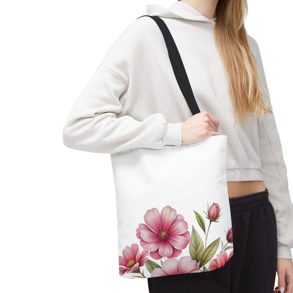 Floral Pink Blossom Tote Bag – Watercolor Flower AOP Shopper