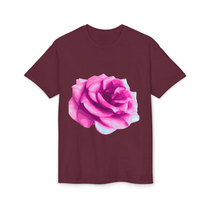 Pink Rose Graphic T-Shirt — Vibrant Floral Tee for Women & Men