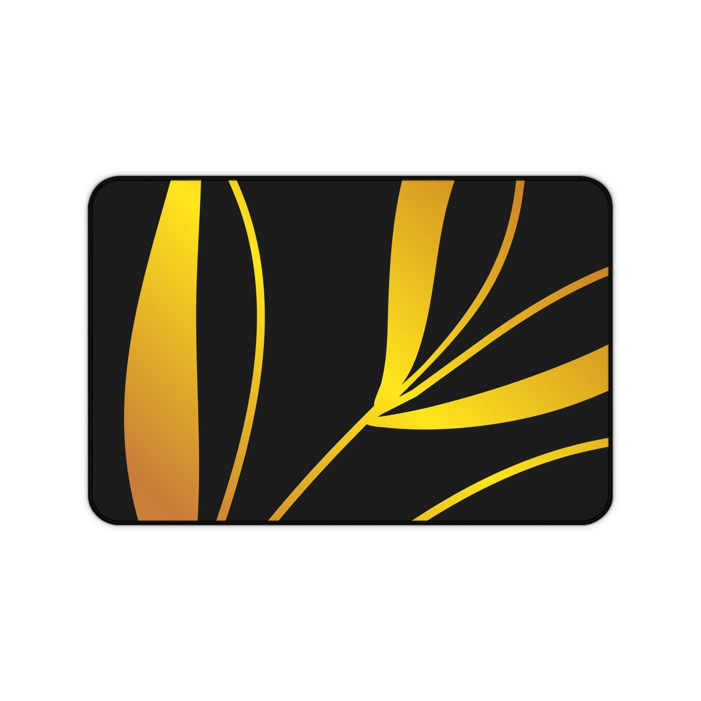 Golden Leaf Desk Mat — Elegant Black & Gold Office Desk Pad