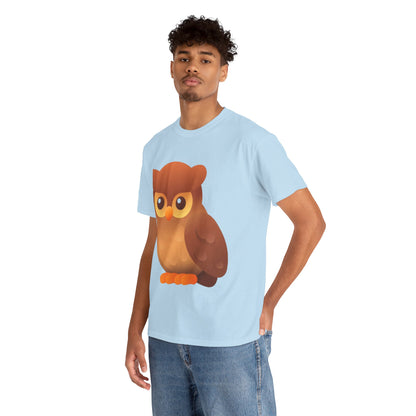 Cute Owl Graphic Tee — Whimsical Brown Owl Design