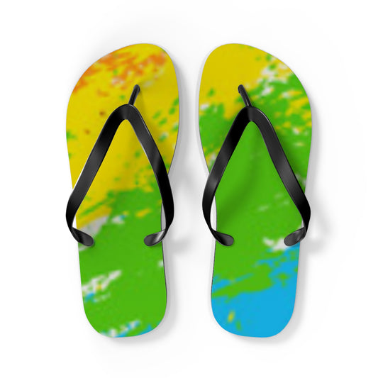 Tropical Tie-Dye Flip Flops — Colorful Summer Beach Sandals