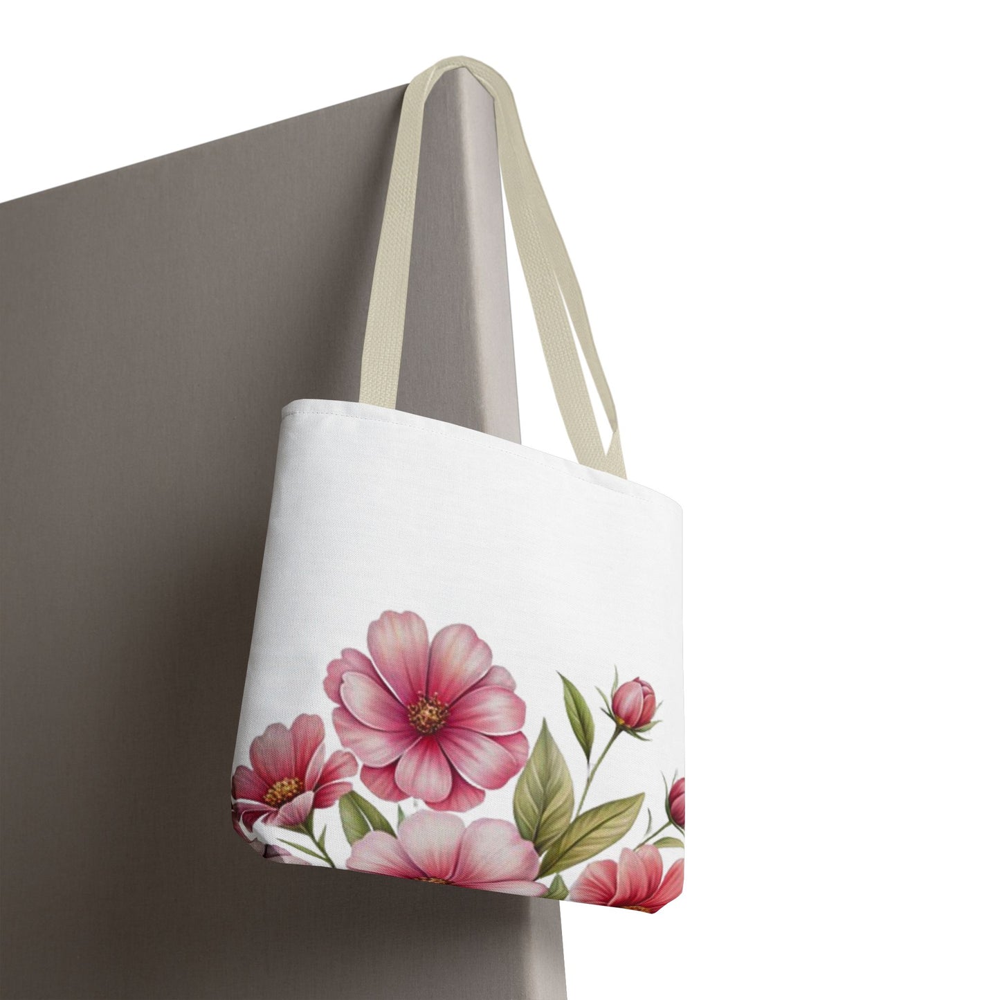 Floral Pink Blossom Tote Bag – Watercolor Flower AOP Shopper