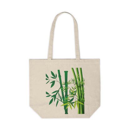 Bamboo Print Canvas Tote Bag — Eco-Friendly Grocery & Market Shopping Tote