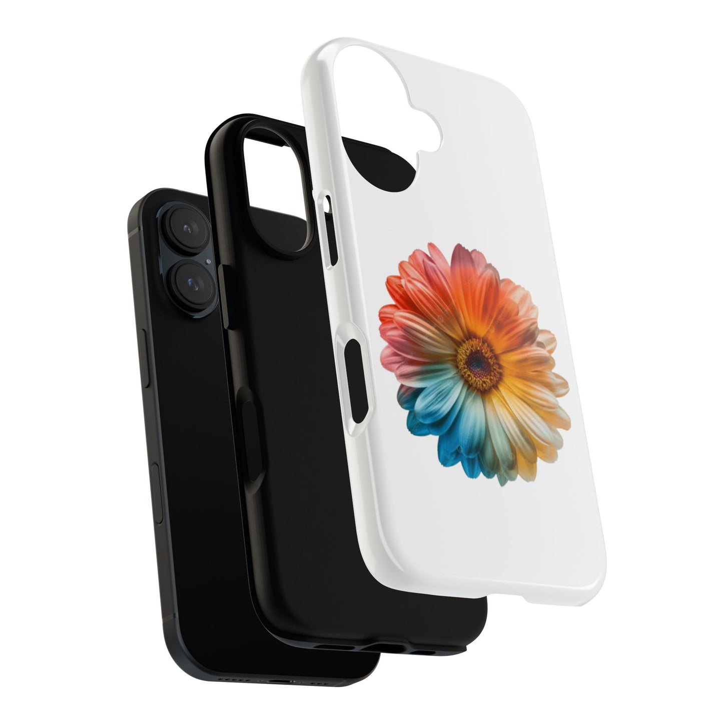 Tough Phone Case — Rainbow Daisy Floral Protective Cover