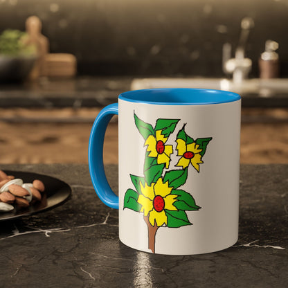 Yellow Flower Bouquet Mug — Colorful Floral Coffee Cup (11oz & 15oz)