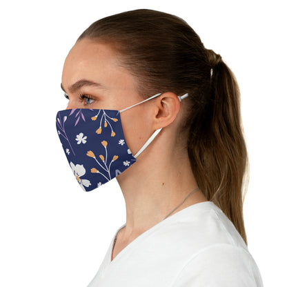 Floral Face Mask — Navy Blue Vintage Flower Print