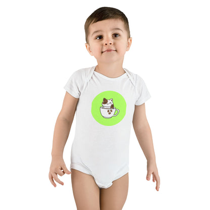 Cute Kitten in Teacup Baby Onesie — Adorable Cat Infant Bodysuit
