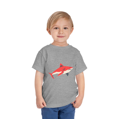 Toddler Tee — Cute Red Shark Graphic Kids Shirt