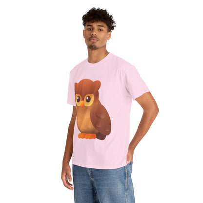Cute Owl Graphic Tee — Whimsical Brown Owl Design