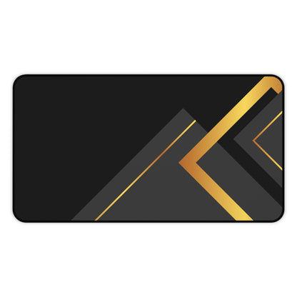 Desk Mat — Black & Gold Geometric Luxury Desk Pad