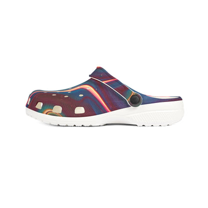 Marbled Sunset EVA Clogs – Colorful Swirl Foam Garden Shoes