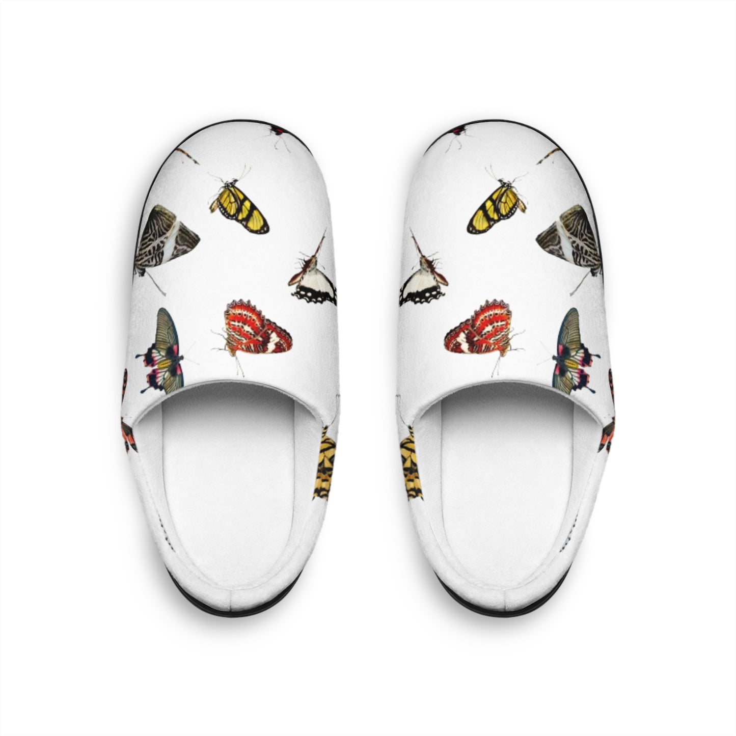 Butterfly Pattern Women's Indoor Slippers — Cozy Floral-Moth House Shoes