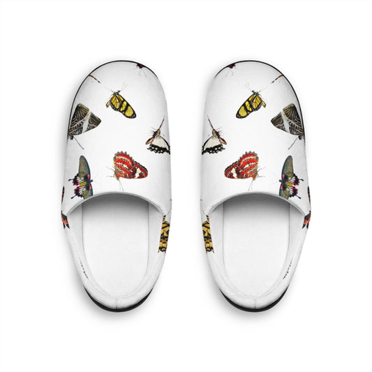 Butterfly Pattern Women's Indoor Slippers — Cozy Floral-Moth House Shoes