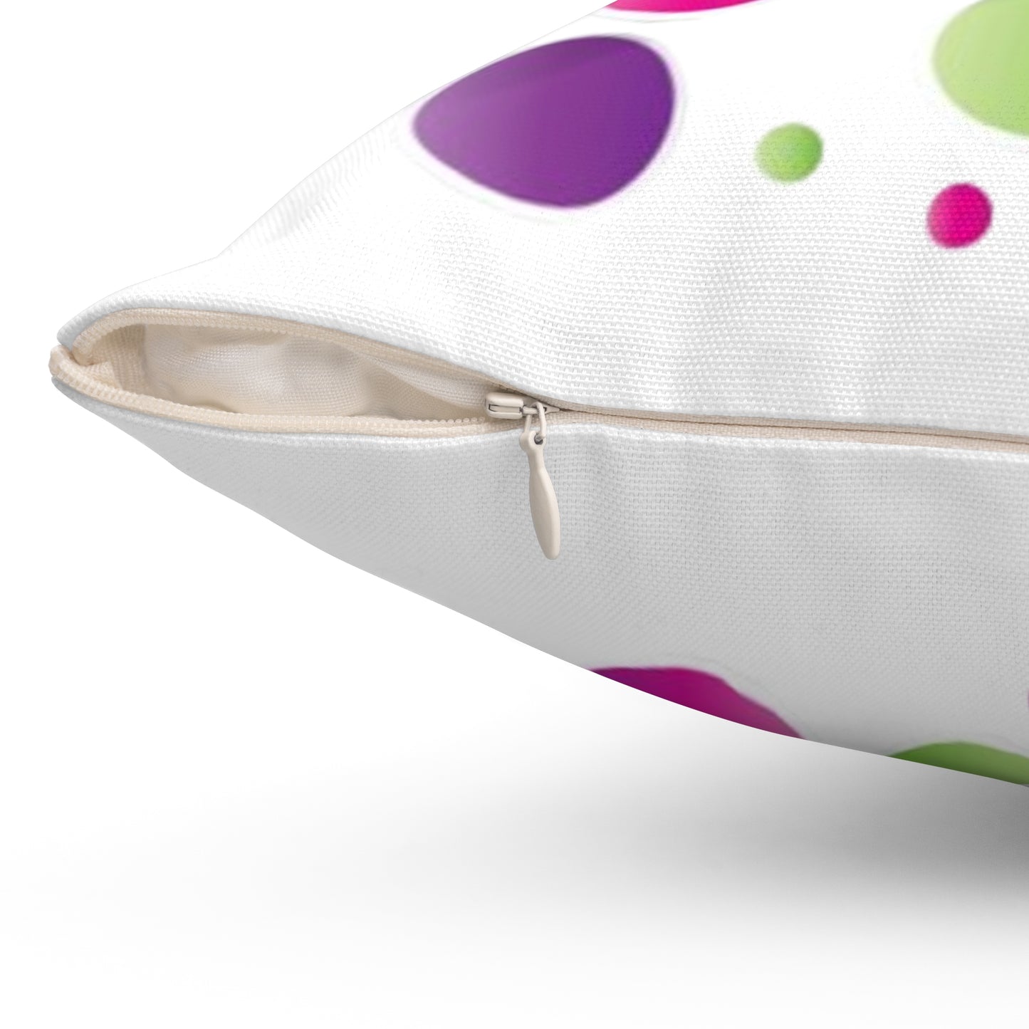 Colorful Polka Dot Throw Pillow — Bright Rainbow Decorative Cushion