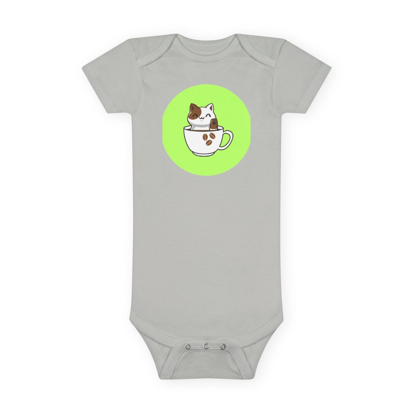 Cute Kitten in Teacup Baby Onesie — Adorable Cat Infant Bodysuit