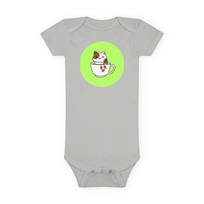 Cute Kitten in Teacup Baby Onesie — Adorable Cat Infant Bodysuit
