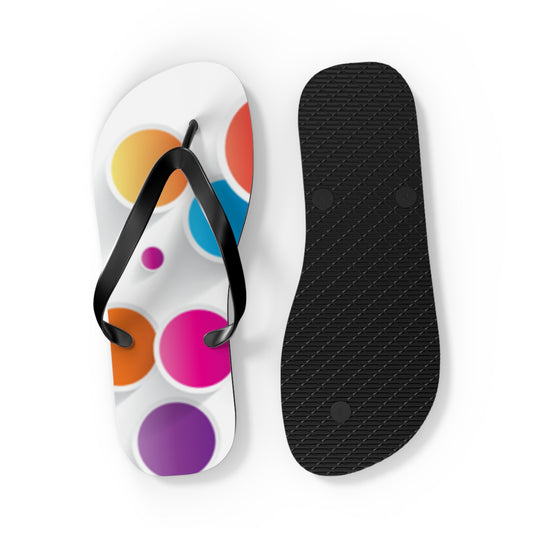 Flip Flops - Colorful Dot Pattern Beach Sandals
