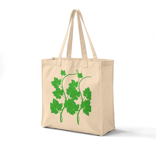 Canvas Tote Bag — Green Ivy Vine Grocery Tote | Eco-Friendly Reusable Shopper