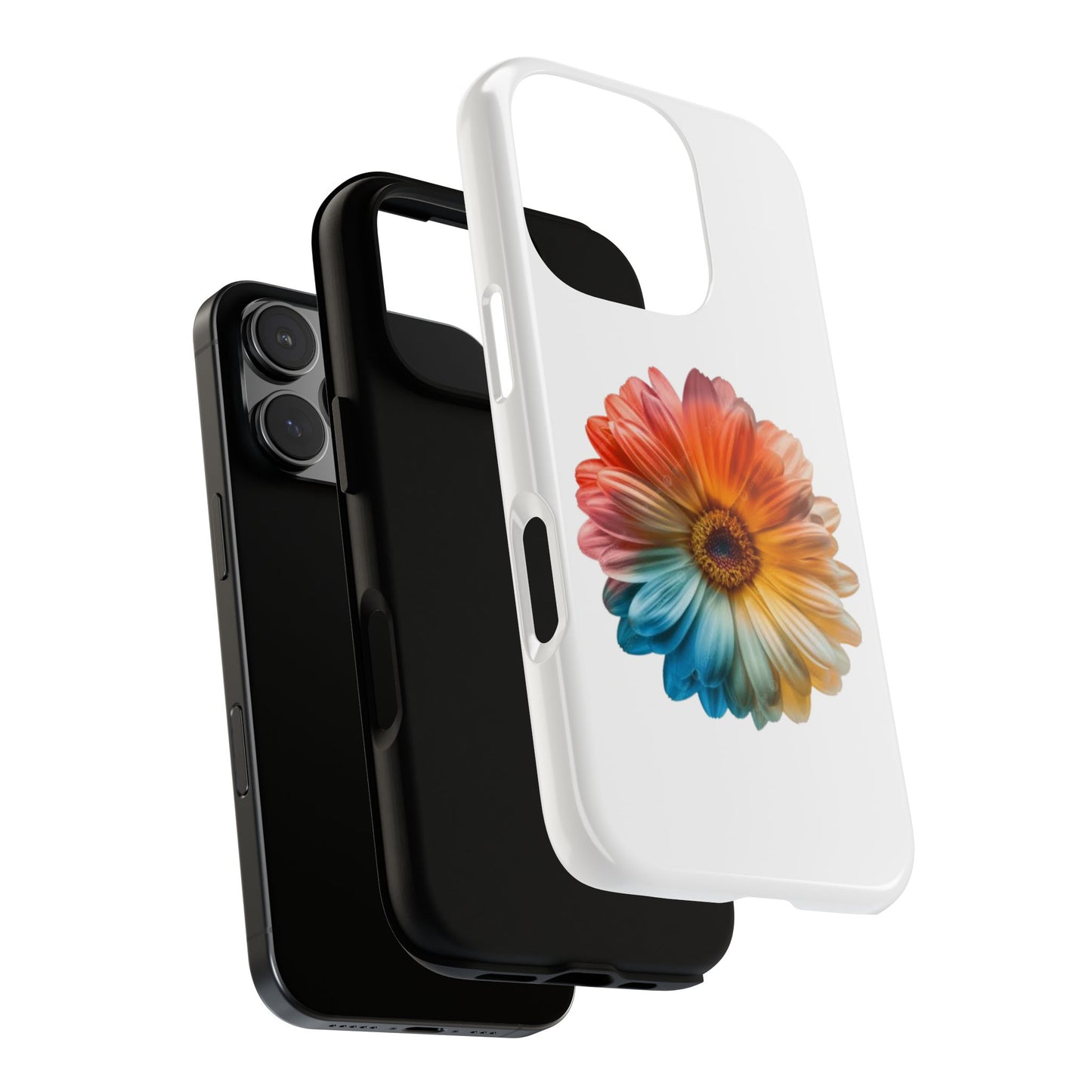 Tough Phone Case — Rainbow Daisy Floral Protective Cover